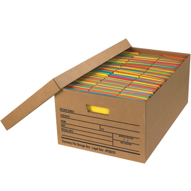 24x15x10 Economy File Storage Box - Kraft - Case of 12 - Image 1