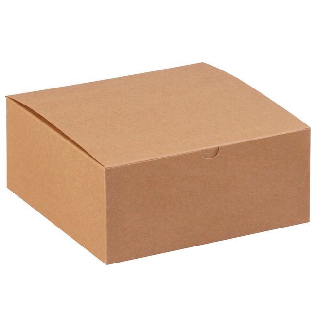 Alpha Kraft Fiberboard Gift Box - 8x8x3-1/2 in - Image 1