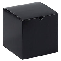 6x6x6 Gloss Gift Box - Black Chipboard Carton Case of 100