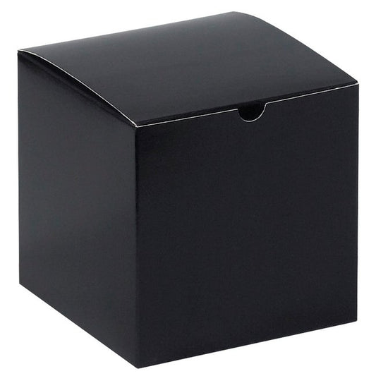 6x6x6 Gloss Gift Box - Black Chipboard Carton Case of 100 - Image 1