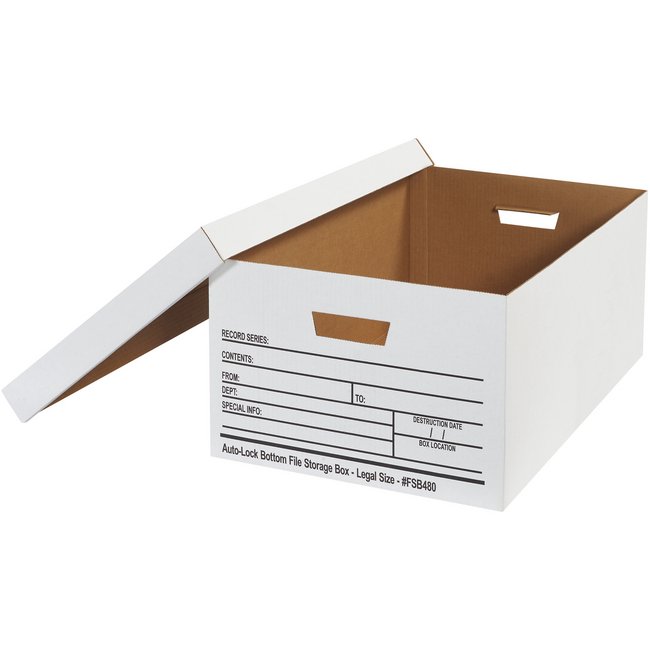 24x15x10 Auto-Lock Bottom File Storage Box - ECT-32 Chipboard Carton - Image 1