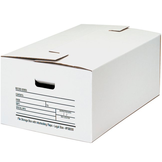24x15x10 Interlocking Flap File Storage Box - Case of 12 - Image 1