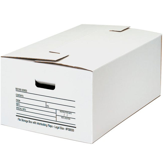 24x15x10 Interlocking Flap File Storage Box - Case of 12 - Image 1