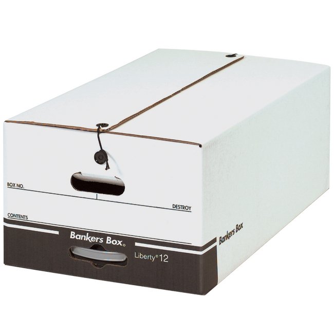 White Corrugated String & Button Legal Size File Storage Box - 24x15x10.5 in - Image 1