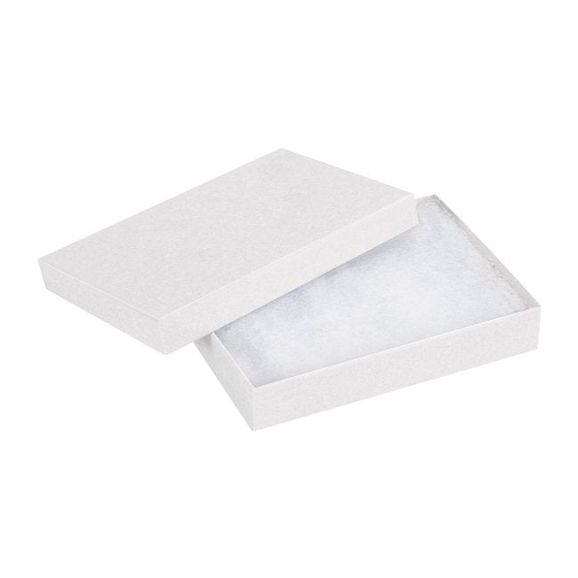 Alpha Packaging, Inc. White Rigid Fiberboard Jewelry Box - 5-1/4x3-3/4x7/8 in - Image 1