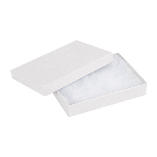 Alpha Packaging, Inc. White Rigid Fiberboard Jewelry Box - 5-1/4x3-3/4x7/8 in - Image 1