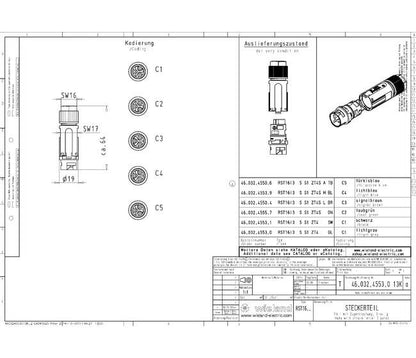 Wieland 3-Pole Black Male Pluggable Electrical Connector - 16A - Image 2
