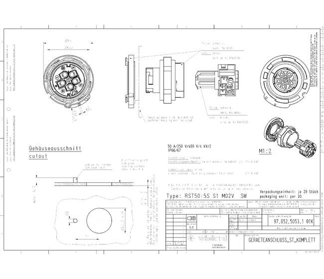 Wieland RST50I5S B1 Outdoor Circular Electrical Connector - Image 2