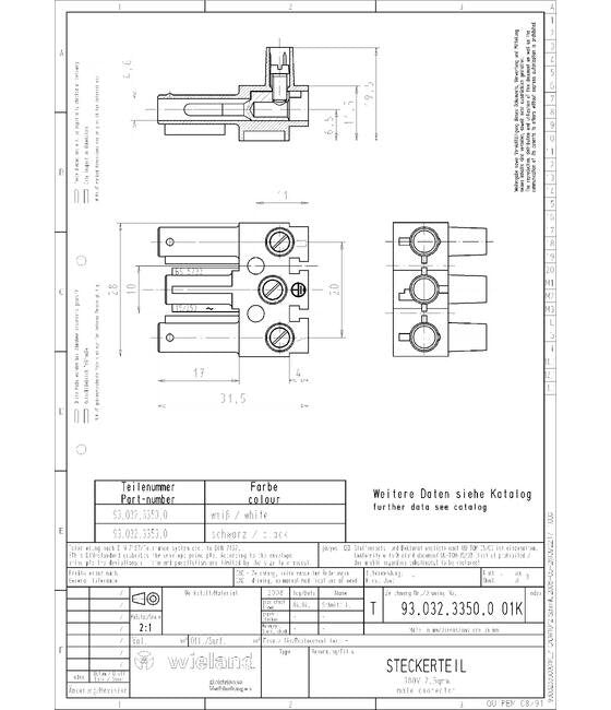 Wieland RST50I4S Outdoor Electrical Connector - Image 3