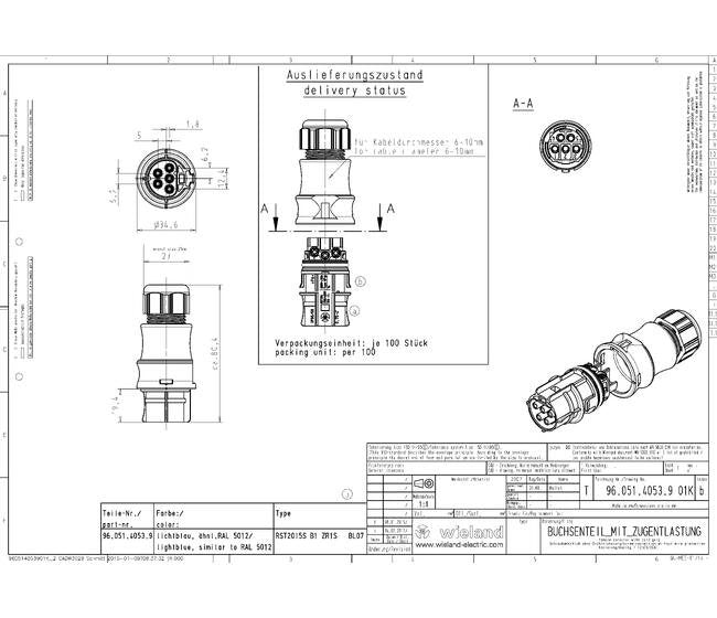 Wieland RST20I5S B1 Circular Electrical Connector - Image 2