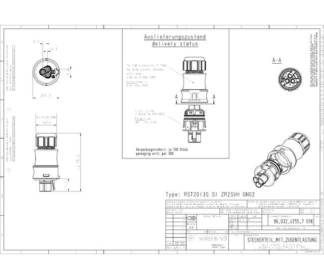 Wieland RST20I3S Male Circular Connector - Image 2