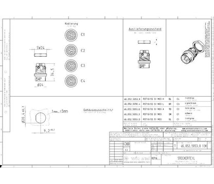 Wieland RST16I5 Male Device Connector, 5 Pole, M20 Screw Connection, 250/400V, 16A, Black - Image 3