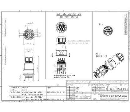 Wieland RST20I5S B1 ZR1 SW Outdoor Electrical Connector - Image 2