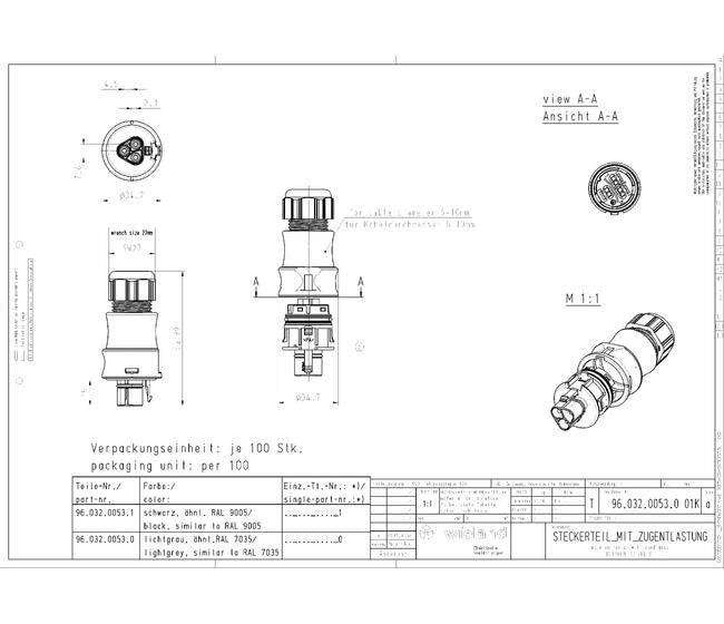 Wieland RST20I3F S2 ZR1 V SW Circular Electrical Connector - Image 2