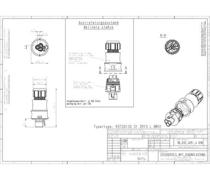 Wieland RST 20A Male Circular Connector - Image 2