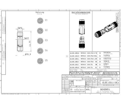 Wieland 3-Pole Black Female Pluggable Electrical Connector - 16A - Image 2