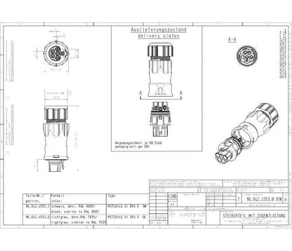 Wieland RST 20A Male Circular Connector with IP69 Protection - Image 2