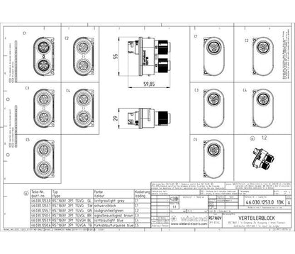 Wieland 2 and 3 Pole Black Coding Distributor Block - Image 3