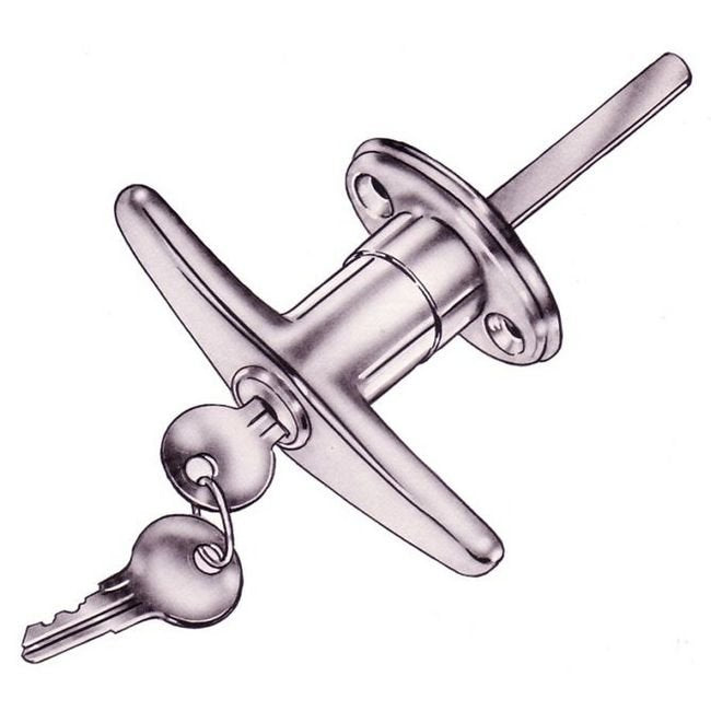 Triple Chrome Plated Handle Lock, Keyed Alike - T Handle - Image 1