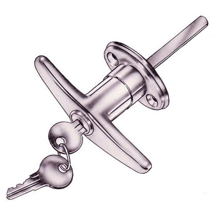 Triple Chrome Plated Handle Lock, Keyed Alike - T Handle - Image 1