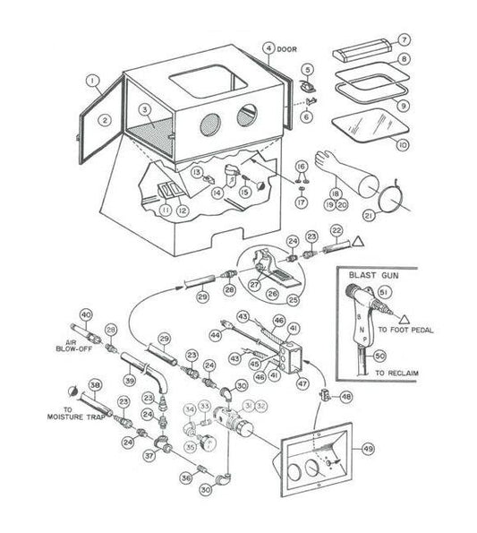Gray BNP 50 Suction Blast Cabinet Foot Control Valve Repair Kit - Image 1