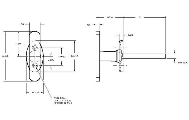 360° Rotating Zinc T-Handle for Institutional Use - Image 2