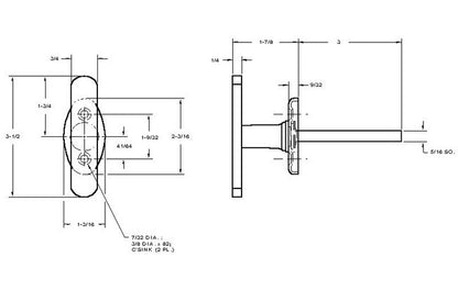 360° Rotating Zinc T-Handle for Institutional Use - Image 2
