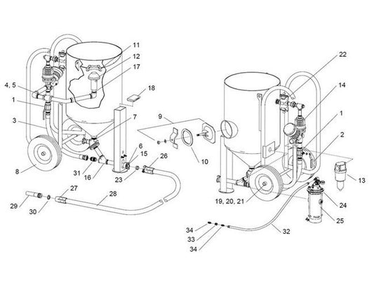 CPF-20 Air Filter with Regulator - Contractors Pressure Blast Pot - Image 1