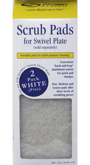 Swobbit White Fine Grade Scrub Pads, 2-Pack - Image 1