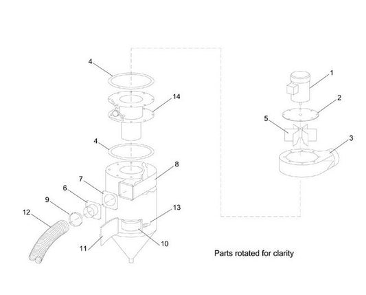 Zero BNP Sand Blast Cabinet Paddle Wheel - 300 CFM - Image 1