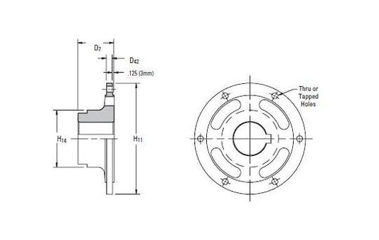 Industrial Grade CB Drum Hub Mounting Components - 32CB525 Tapped Holes - Image 1
