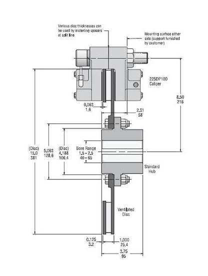 Eaton-Airflex 225DP100 Hydraulic Caliper Disc Brakes - Image 1