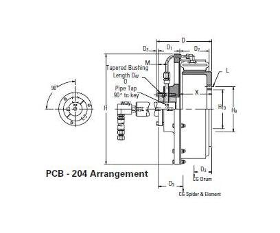 Eaton-Airflex PCB-204 Tapered Bushing Clutch and Brake Assembly - Image 1