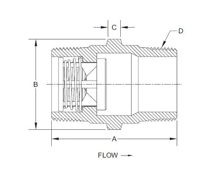 3" CR Style Connector Check Valve - 1.50 psi Cracking Pressure - Image 2
