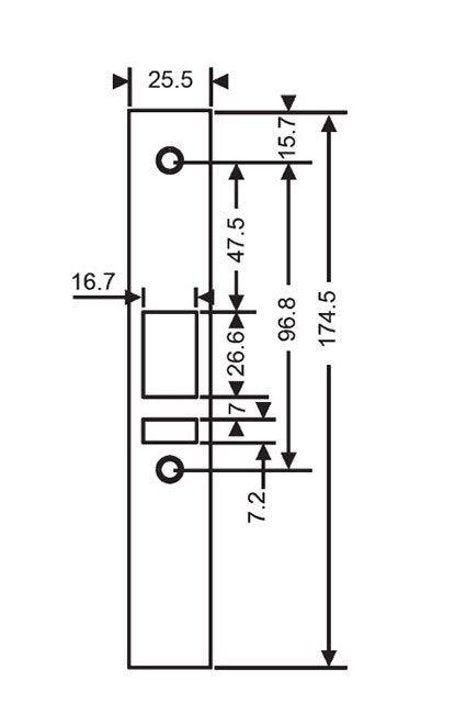 Bronze Finish Mortise Lock Face Plate with Deadlatch - Image 2