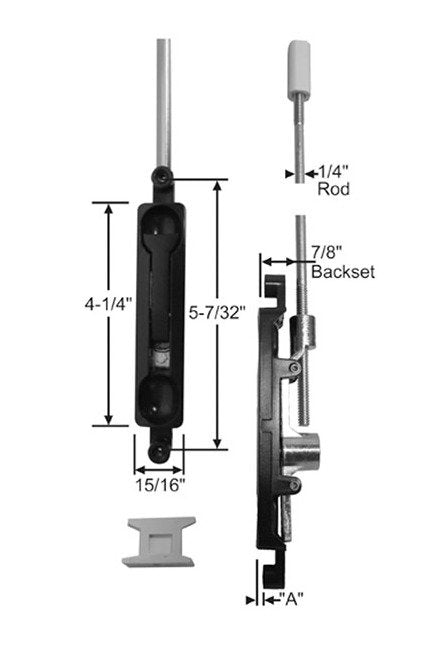 Aluminum Finish Flush Bolt for Commercial Doors - Image 1