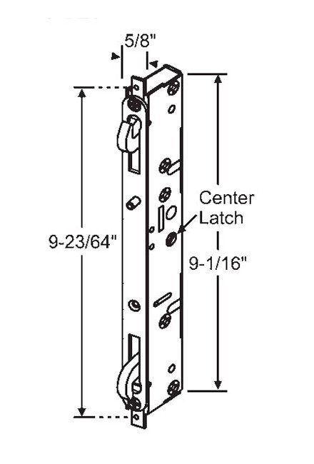 Commercial Two Point Mortise Lock with Short Faceplate - Image 1