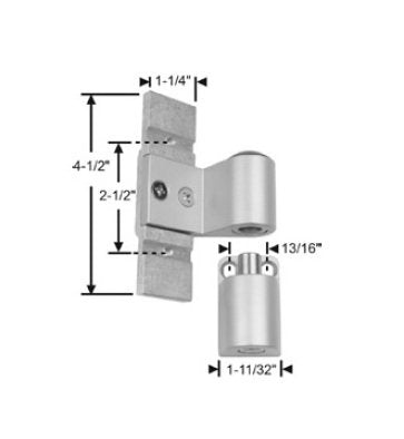 Commercial Aluminum Finish Intermediate Pivot - Non-Handed Design - Image 1