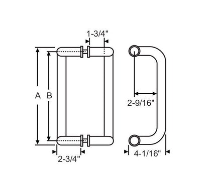 Strybuc Polished Stainless Steel Door Pull Handle - Image 2