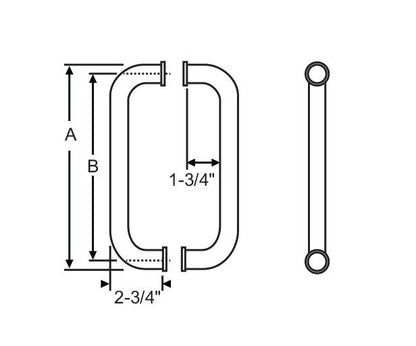 Strybuc Brushed Stainless Steel Commercial Door Pull Handle - Image 2