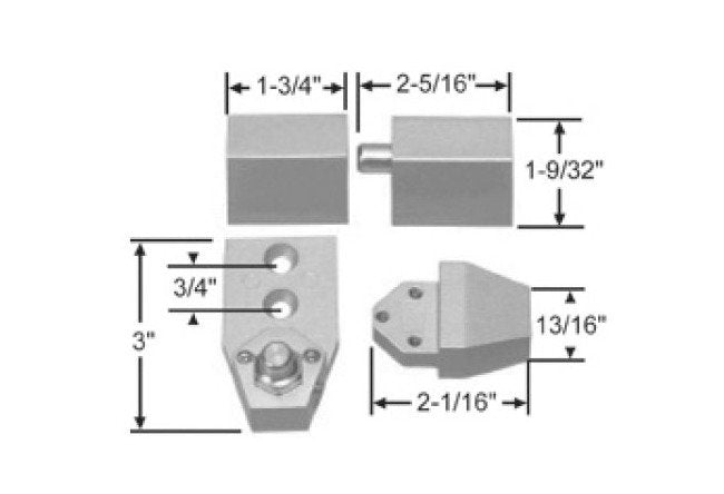 Non-Handed Bronze Offset Pivot for Aluminum Doors, Strybuc Brand - Image 1