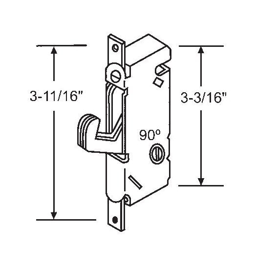 Strybuc 90 Degree Round Face Mortise Lock - Image 1