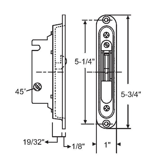 Commercial Brass Plated Mortise Lock with Pocket Trim Plate - Image 1
