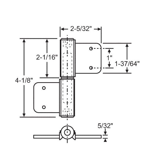Commercial Deluxe Hinge Kit - Strybuc, White, Traco/Security - Image 1