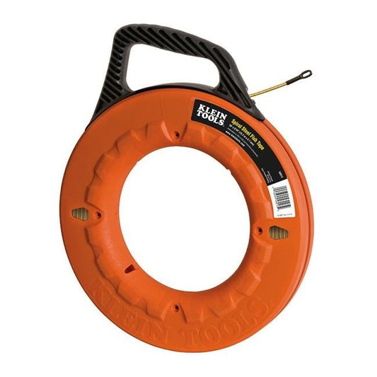 Klein 3/16 in. Fish Tape - 50 ft Spring Steel Tape with Polypropylene Case - Image 1