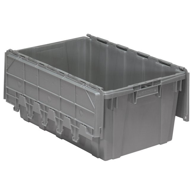 2.3 ft³ Gray Attached Lid Container - Stackable & Reusable - Image 1