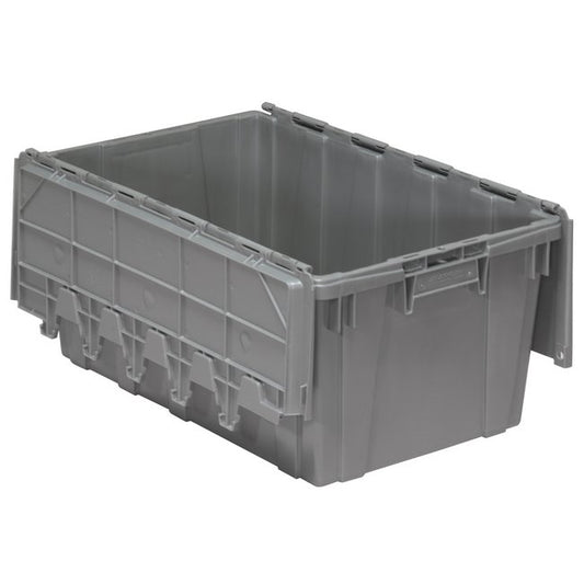 2.3 ft³ Gray Attached Lid Container - Stackable & Reusable - Image 1