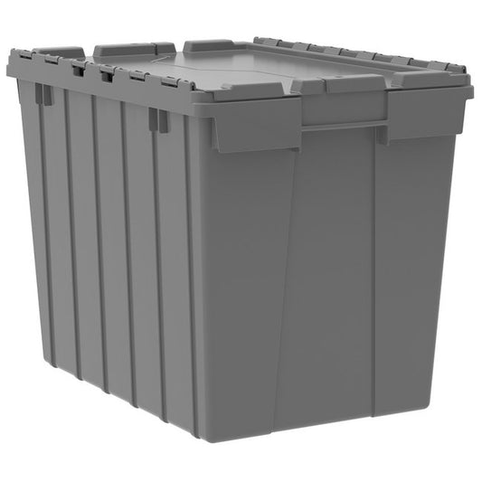 Gray 2.3 Cubic Feet Attached Lid Container for Efficient Storage and Shipping - Image 1