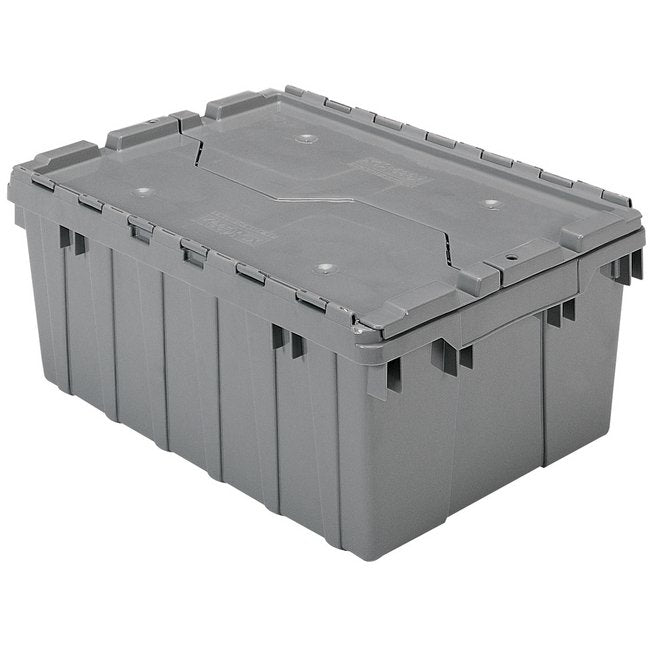 1.1 Cubic Feet Gray Attached Lid Container - Stackable & Versatile - Image 1