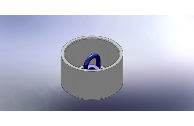 PVC Riser Cap 2 1/2 in - Gray, Solid Stem Loop Nut - Image 1